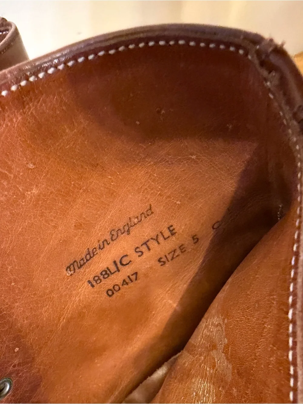 Vintage Leather Boots Cap Toe England Size 5